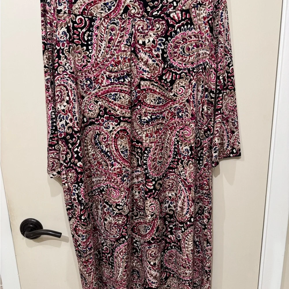 J Jill Paisley 3/4” Sleeve dress - Picture 4 of 6